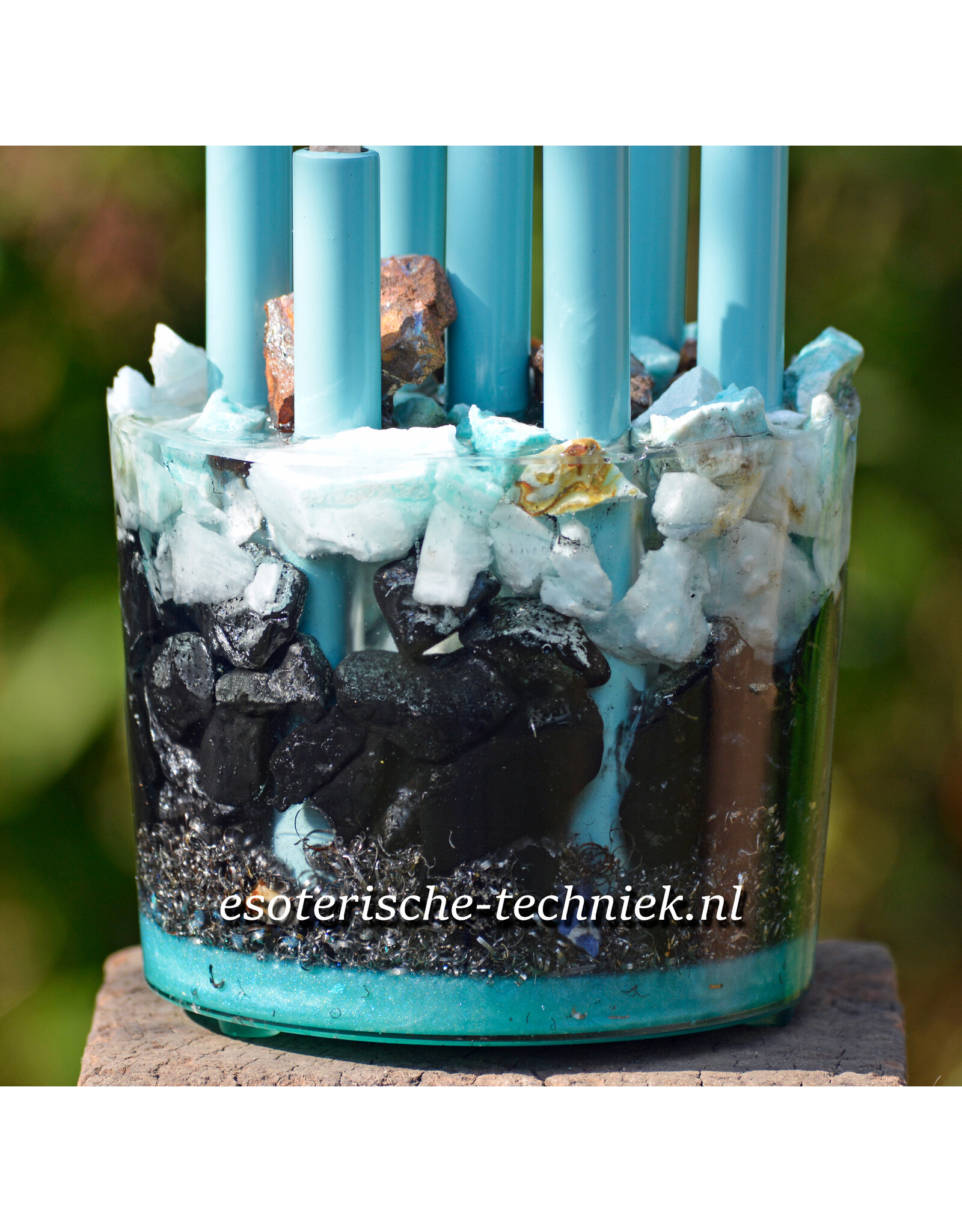 Orgon Cloudbuster met Azumar, Aragoniet Boulder Opaal en Shungiet