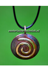 Orgone Orgonite Sieraad hanger van koper en messing Krachtspiraal met o.a. Edel Shungite en Shungite.