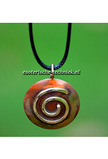 Orgone Orgonite Sieraad hanger van koper en messing Krachtspiraal met o.a. Edel Shungite en Shungite.