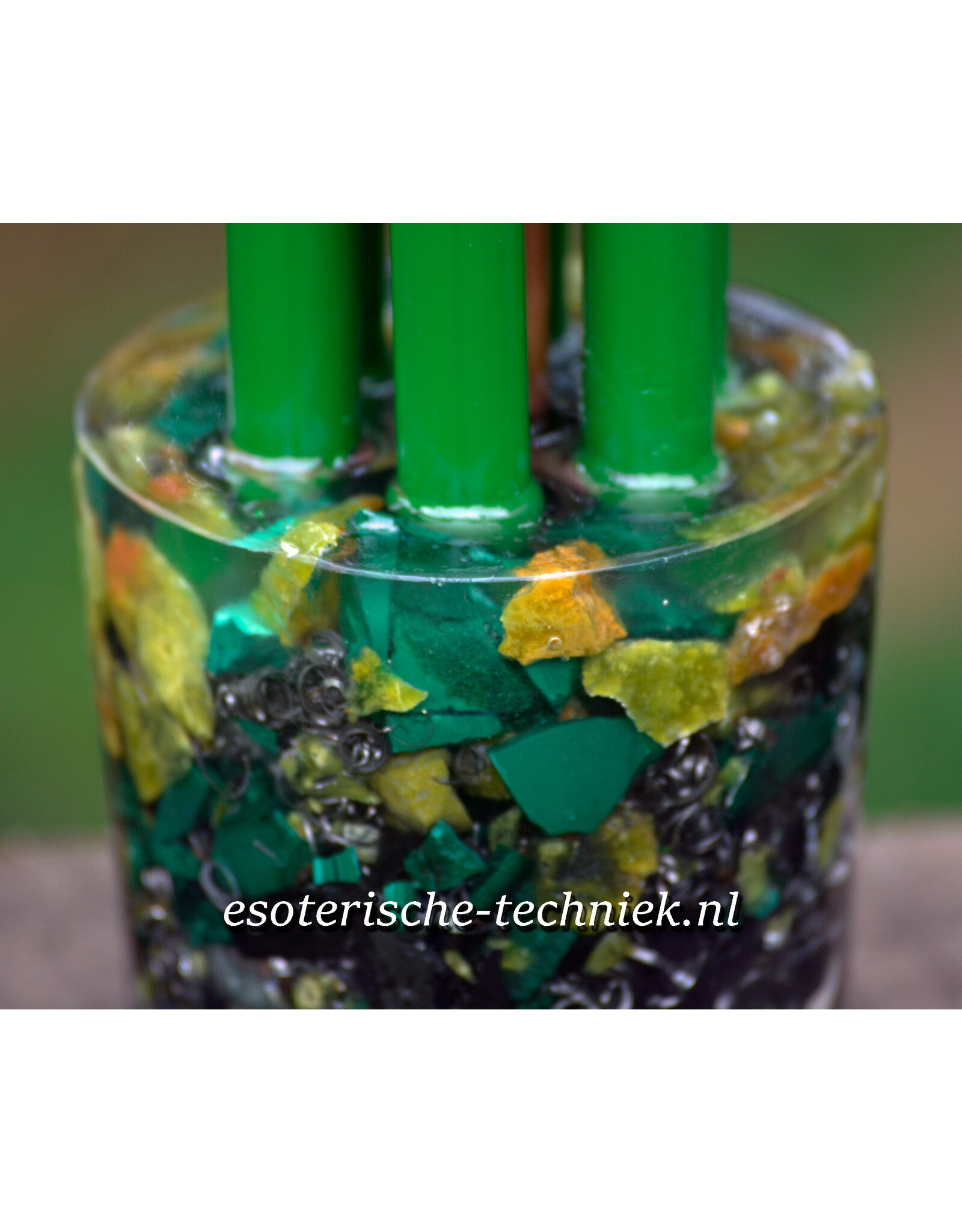 Orgon Malachiet Chembuster met Groene Opaal, Azeztuliet en Shungiet