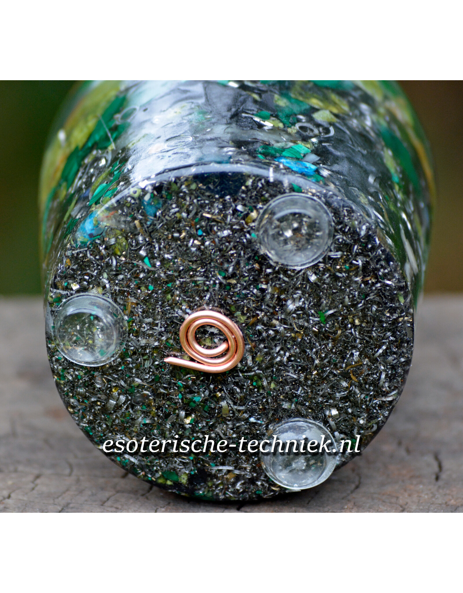 Orgon Malachiet Chembuster met Groene Opaal, Azeztuliet en Shungiet