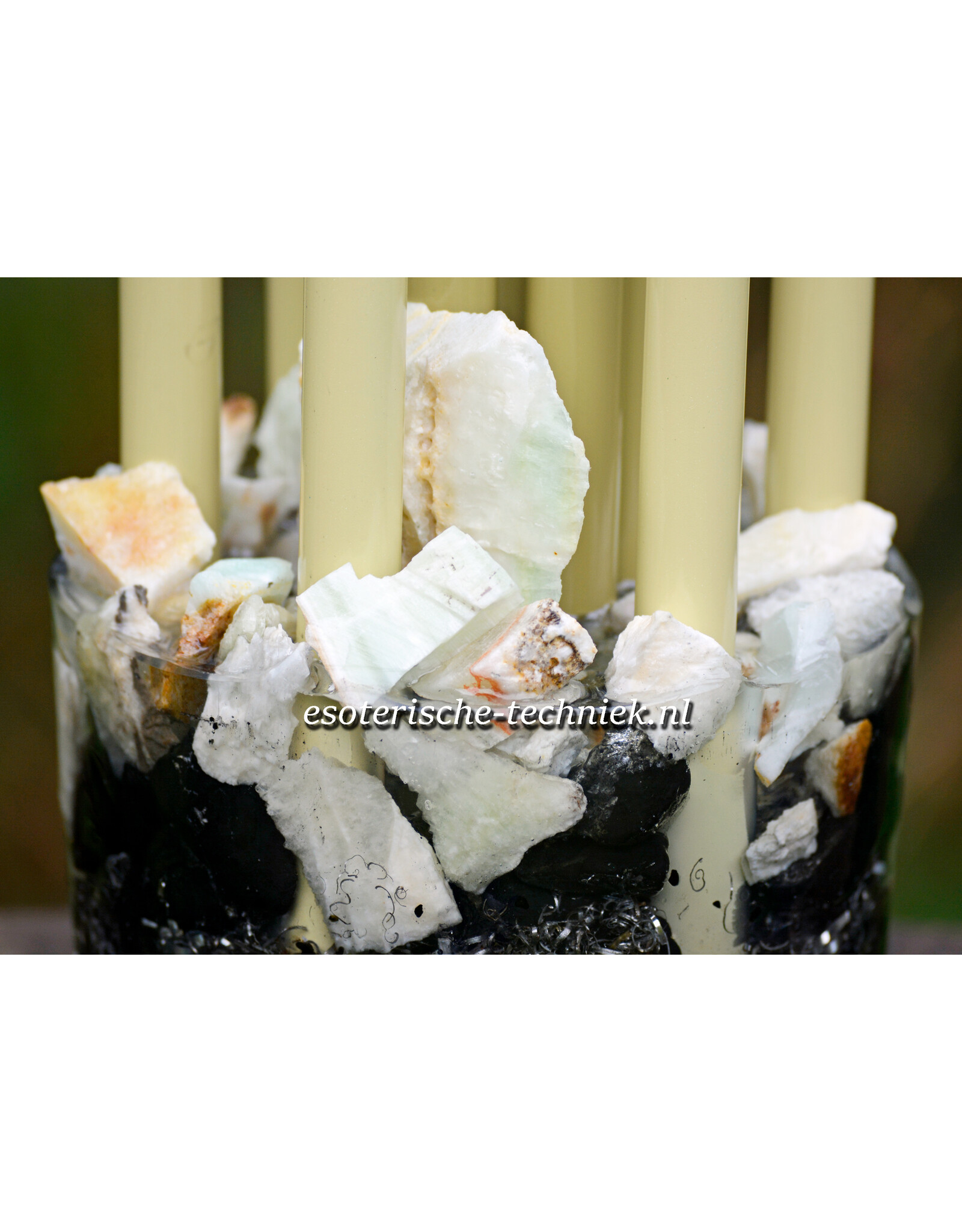 Orgon energie generator met dubbele vortex Viso Calciet, Regenboog Calciet en Shungite