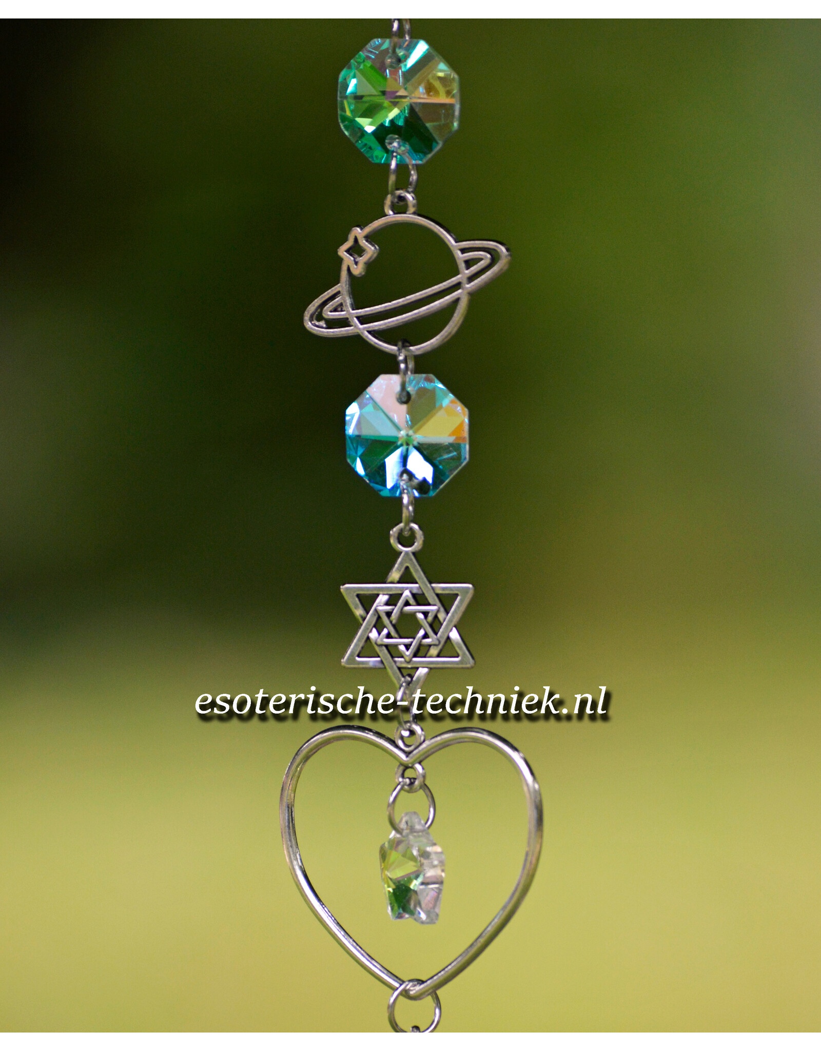 Orgonite Stralingswerende raamhanger Chrysocolla en  Shungite