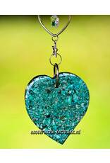 Orgonite Stralingswerende raamhanger Chrysocolla en  Shungite