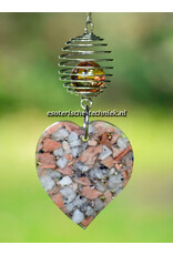 Orgonite Stralingswerende raamhanger Regenboog Maansteen, Roze Maansteen en Shungite