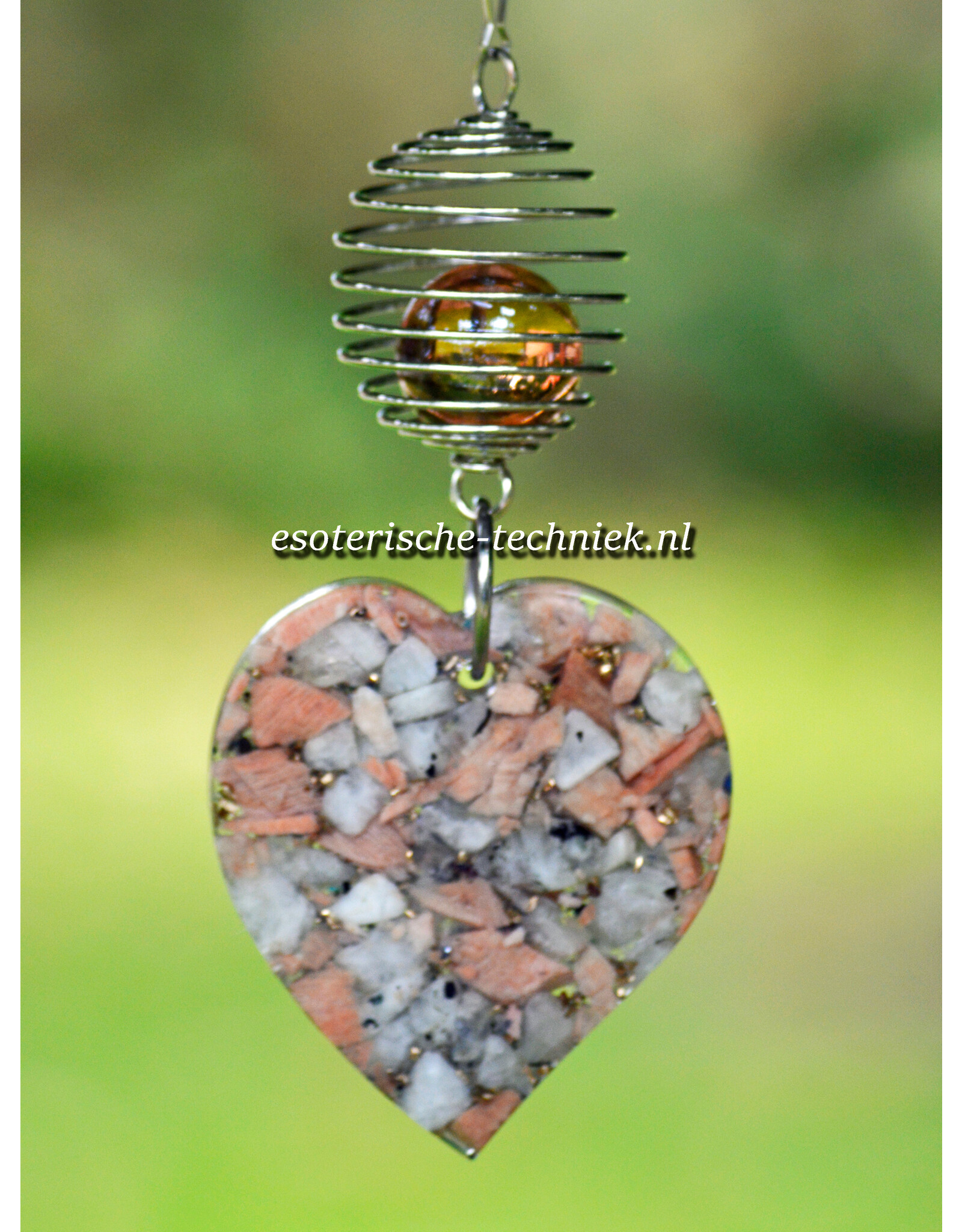 Orgonite Stralingswerende raamhanger Regenboog Maansteen, Roze Maansteen en Shungite