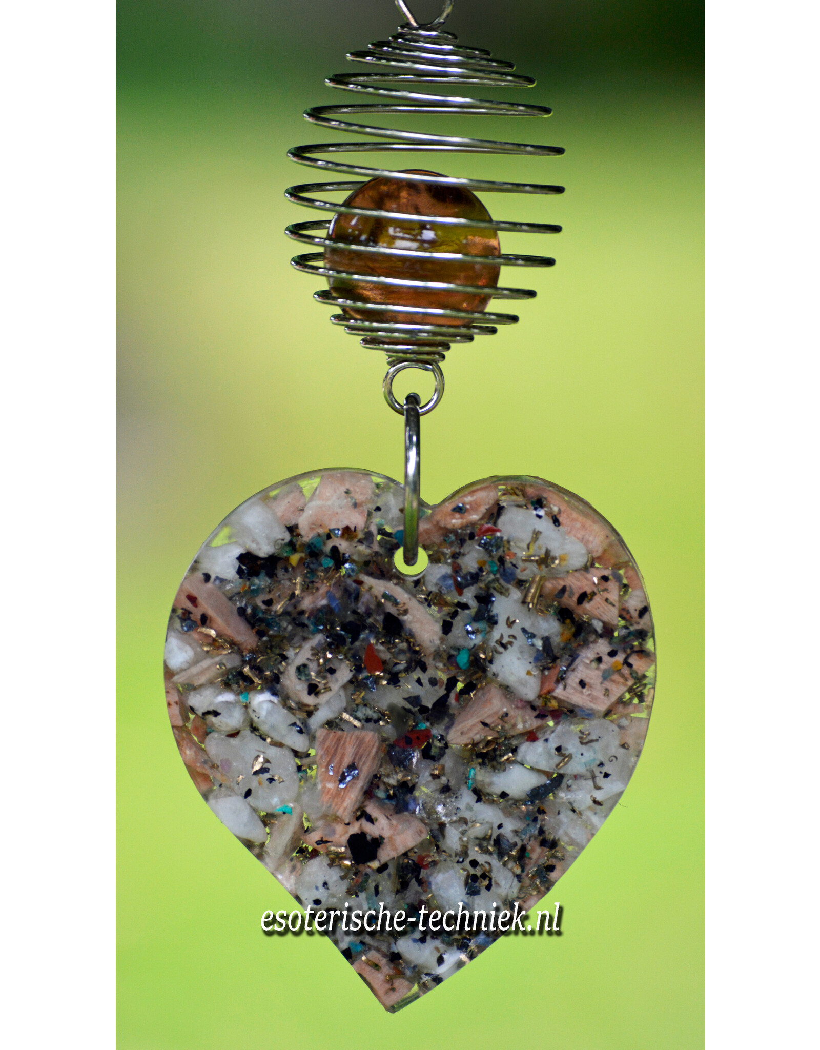 Orgonite Stralingswerende raamhanger Regenboog Maansteen, Roze Maansteen en Shungite