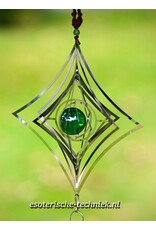 Orgonite raamhanger Groene Opaal, Lizardiet, Atlantisiet en Shungite