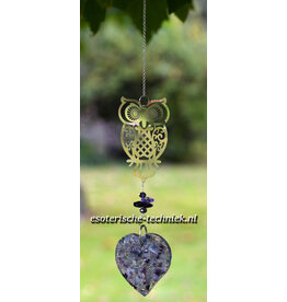 Fluorite & Shungite Orgonite Owl Window Hanger