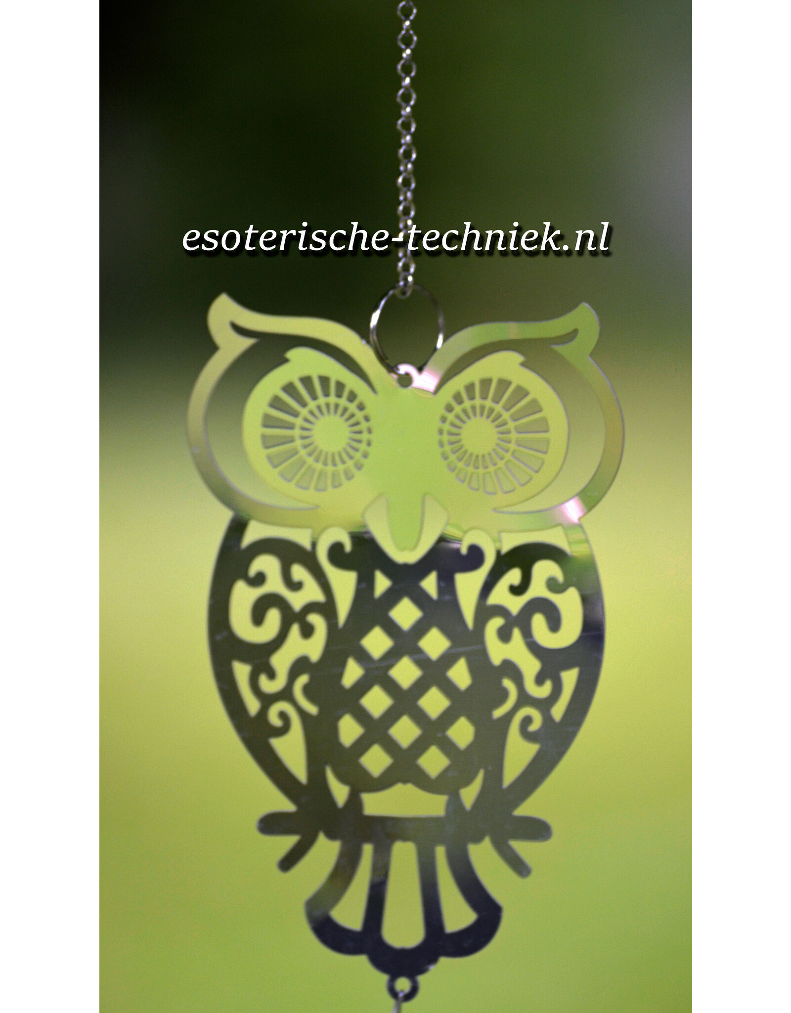 Orgonite Stralingswerende raamhanger Uil met Fluoriet, Charoïet, Amethist en Shungite