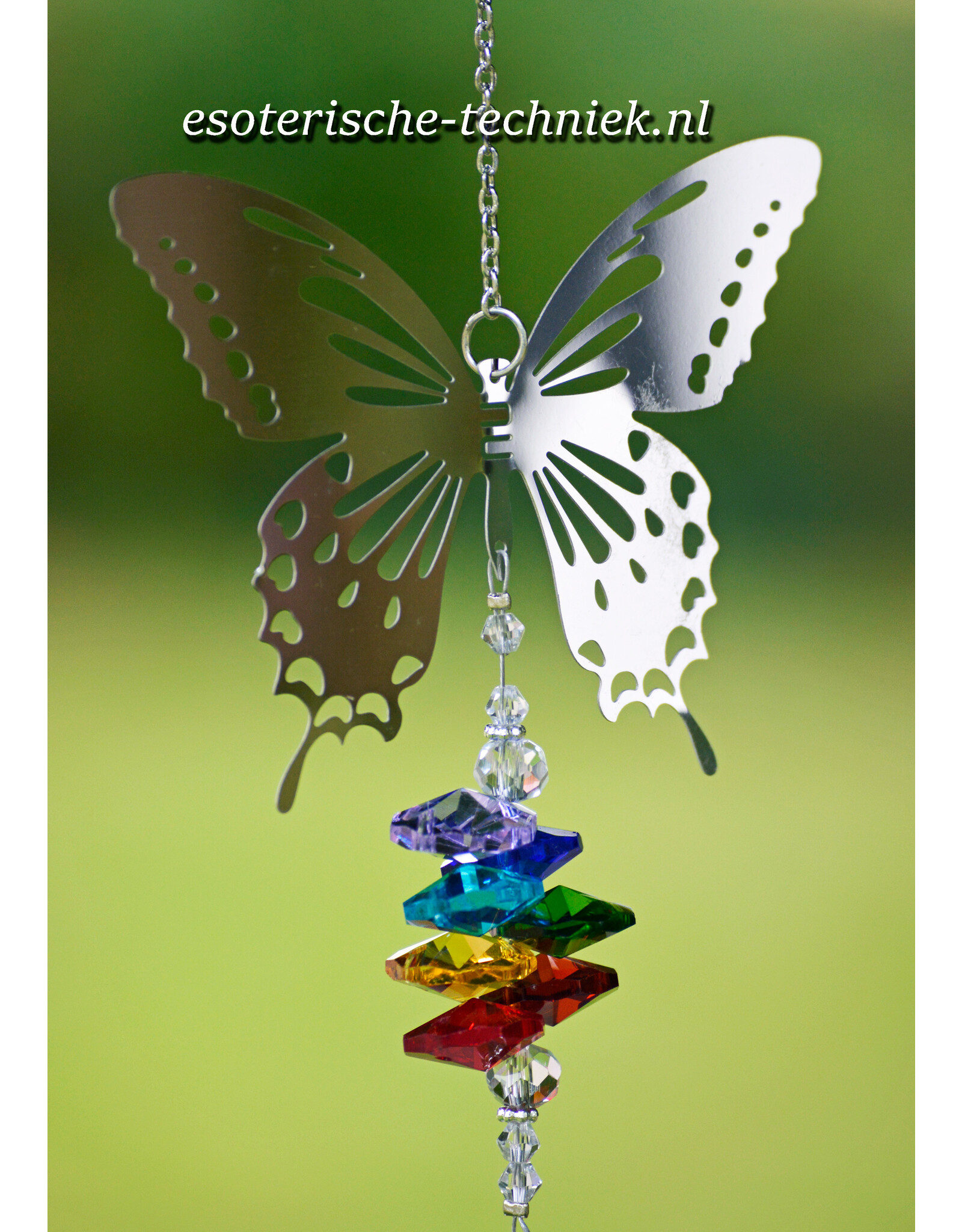 Apatite & Shungite Orgonite Butterfly Window Hanger