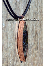 Hanger van zuiver Koper met Moldaviet en Libisch Goud Tektiet – Orgonite Bescherming tegen Straling (5G, EMF)