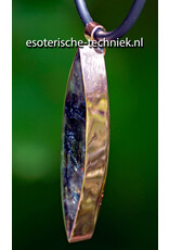 Hanger van zuiver Koper met Moldaviet en Libisch Goud Tektiet – Orgonite Bescherming tegen Straling (5G, EMF)