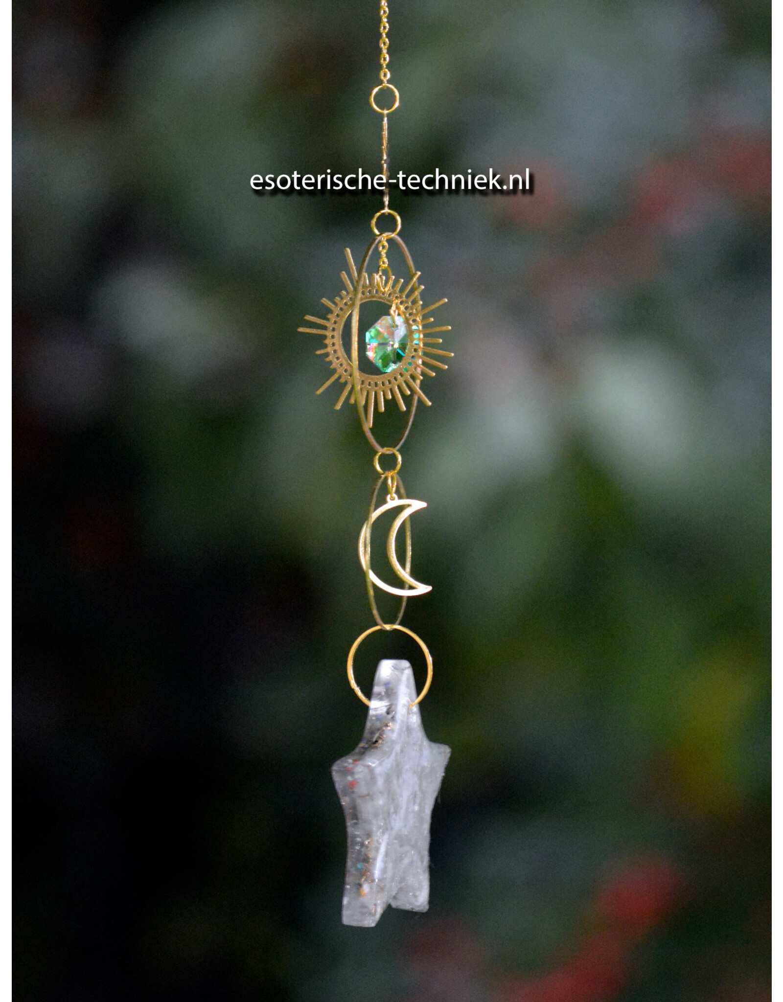 Raamhanger orgonite met Seleniet ster.