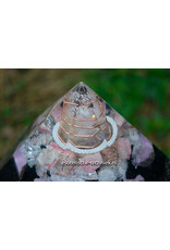 Hexagon Orgonite Pyramid | Phosphosiderite, Azeztulite, Thulite & Shungite
