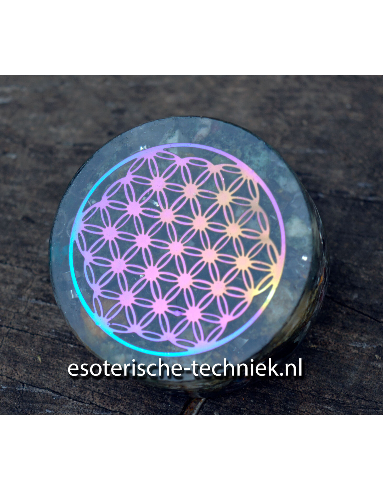 Preseli Bluestone oplaadschijfje met diverse geometrische symbolen