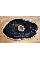 Orgonite Charging Disc | Petrified Palm Wood (Pohon Kelapa) with Apatite, Red Jasper, Arkansas Crystal & Shungite