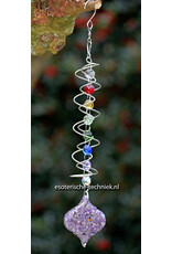 Orgonite Double Spiral Window Hanger with Amethyst and Shungite Protection