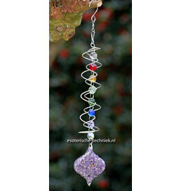 Orgonite Double Spiral Window Hanger with Amethyst
