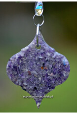 Orgonite Double Spiral Window Hanger with Amethyst and Shungite Protection