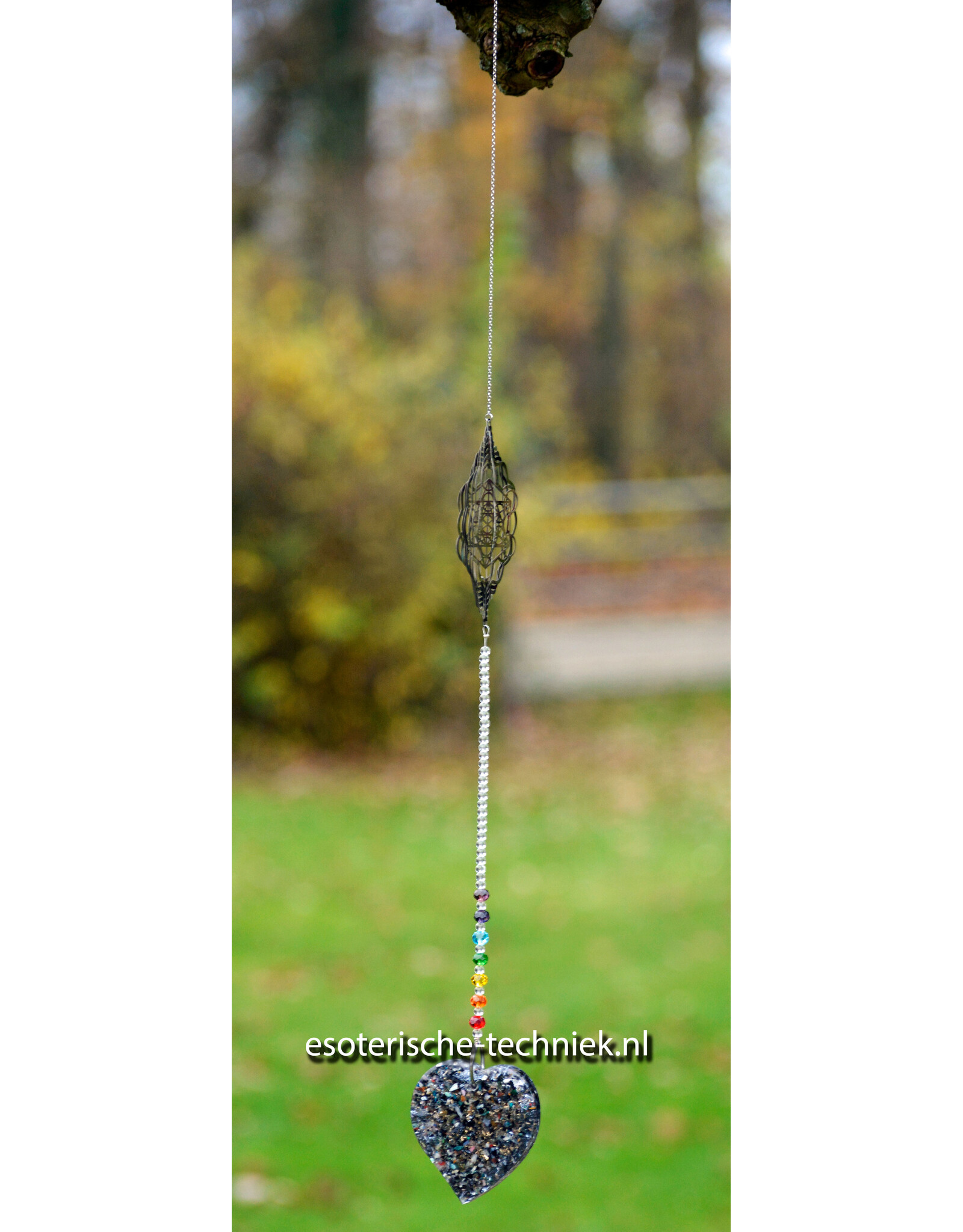 Orgonite Window Hanger Metatron Cube with Shungite & Crystals