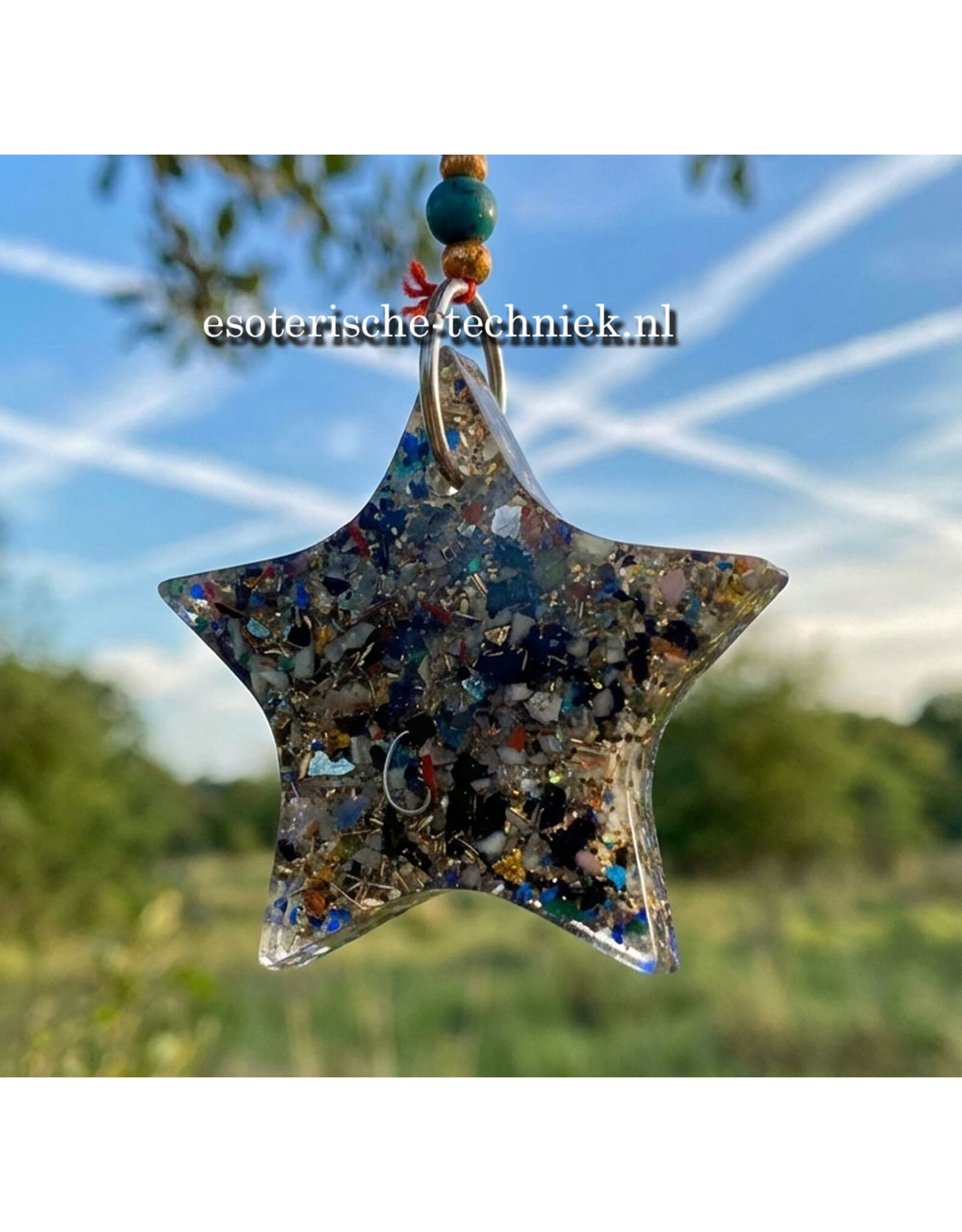 Orgonite stralingswerende raamhanger Malchiet, Lapis Lazuli en Shungite