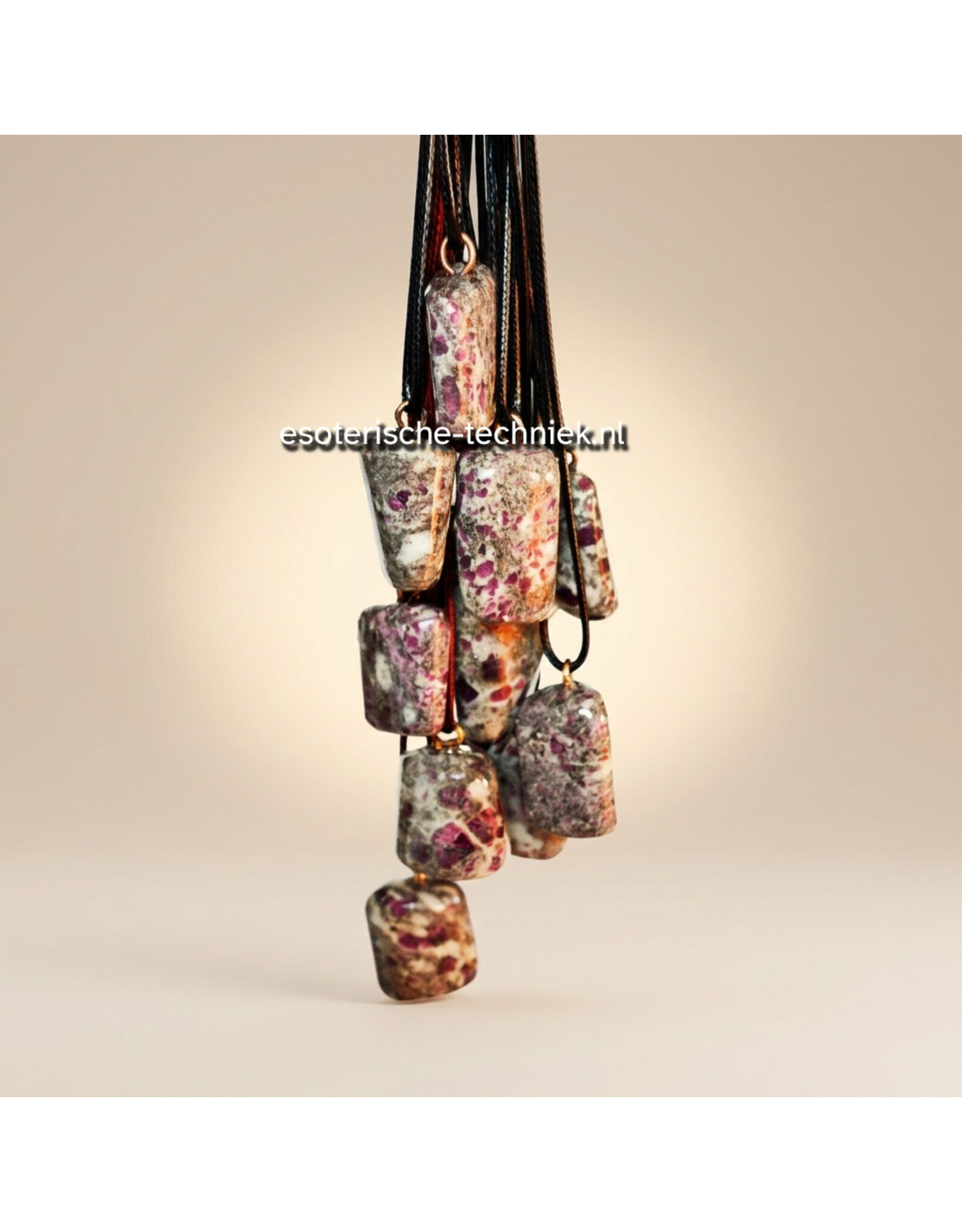 Orgonite Robijn in Cordieriet  hanger