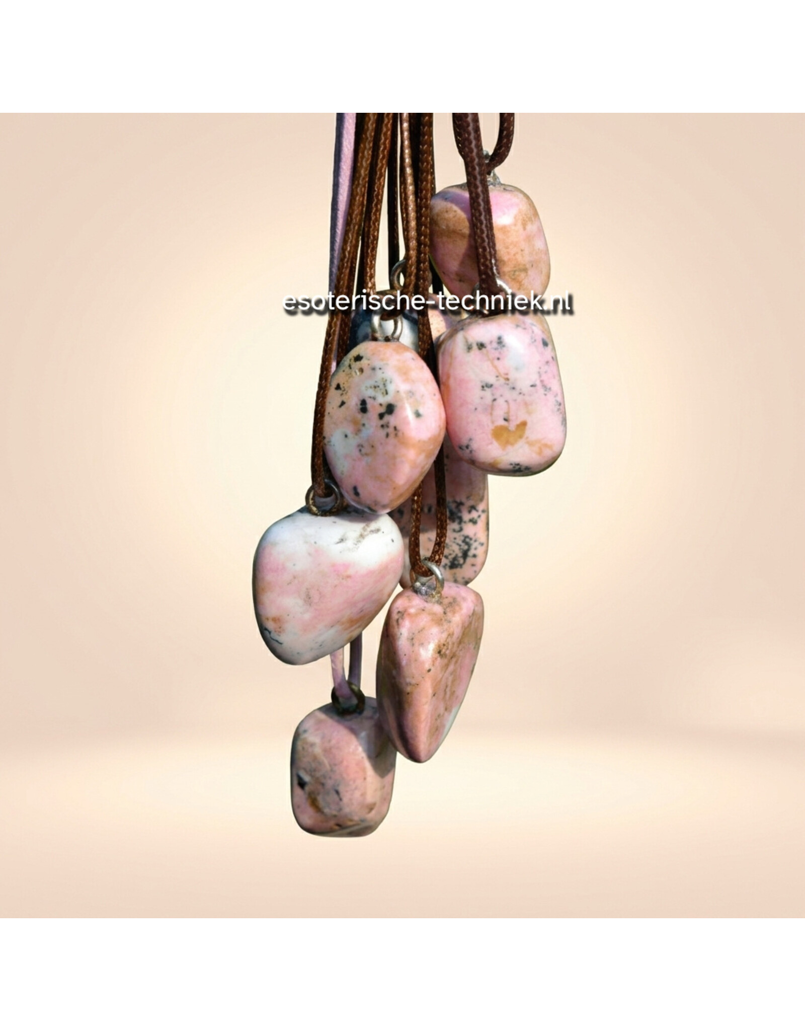 Orgonite hanger Rhodochrosiet met Pyriet