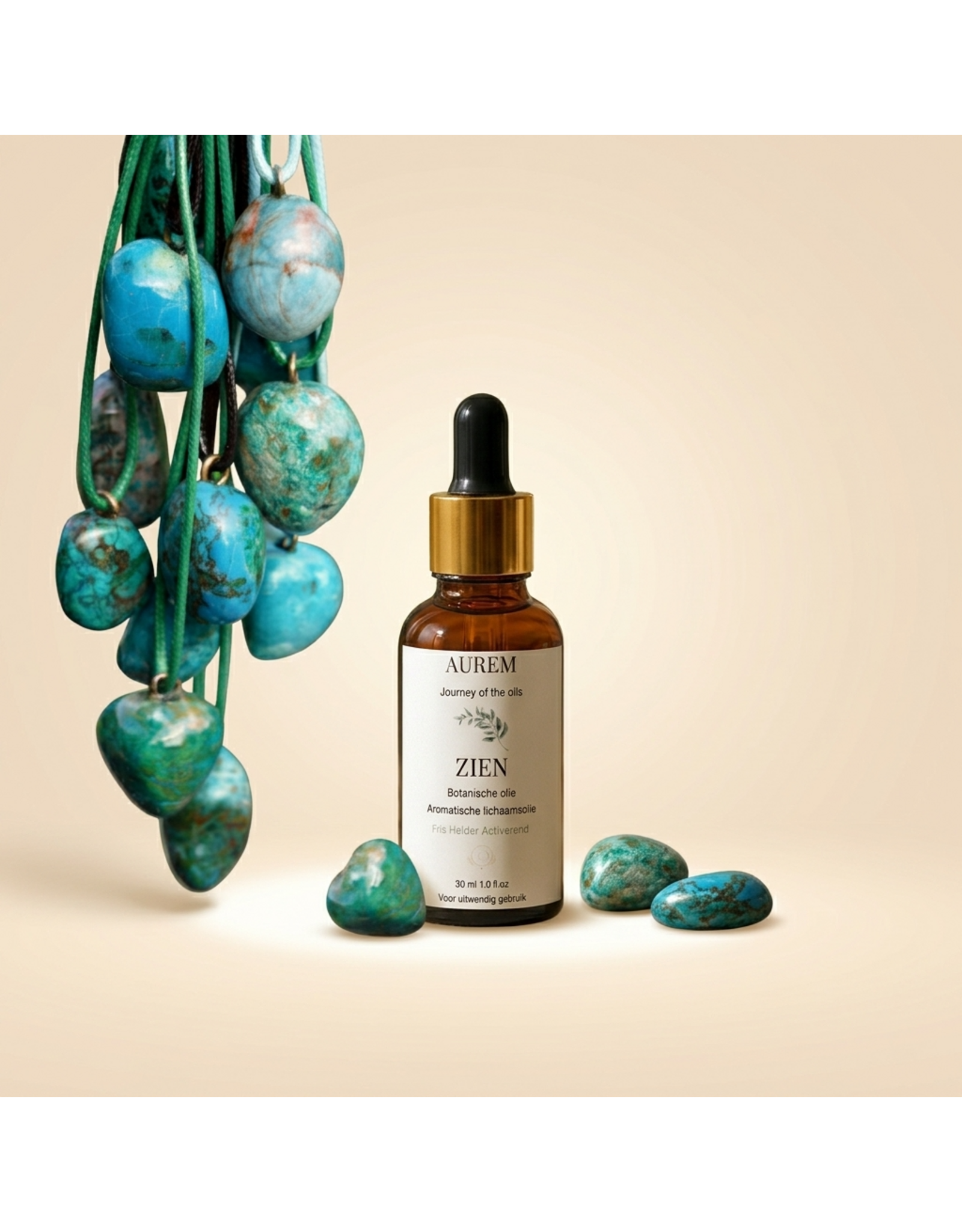 Orgone orgonite hanger edelsteen Chrysocolla met Cupriet, persoonlijke bescherming tegen verstorende energieën