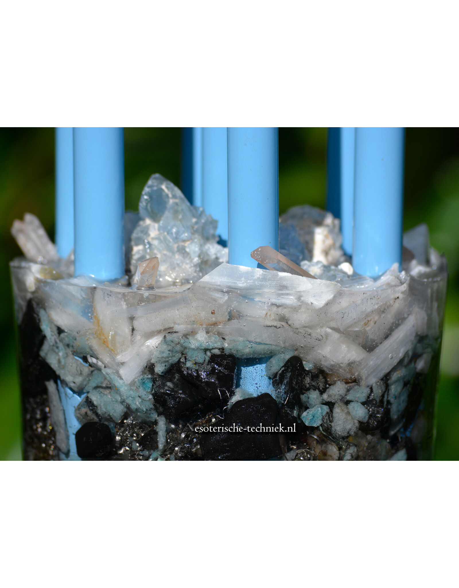 Cloudbuster Chembuster met Seleniet, Trolleiet, Shungite, Herkimer Diamanten & Bergkristal