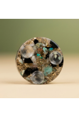 Orgonite Cone met Tijgeroog, Versteend Hout, Bergkristalpunt en Shungite