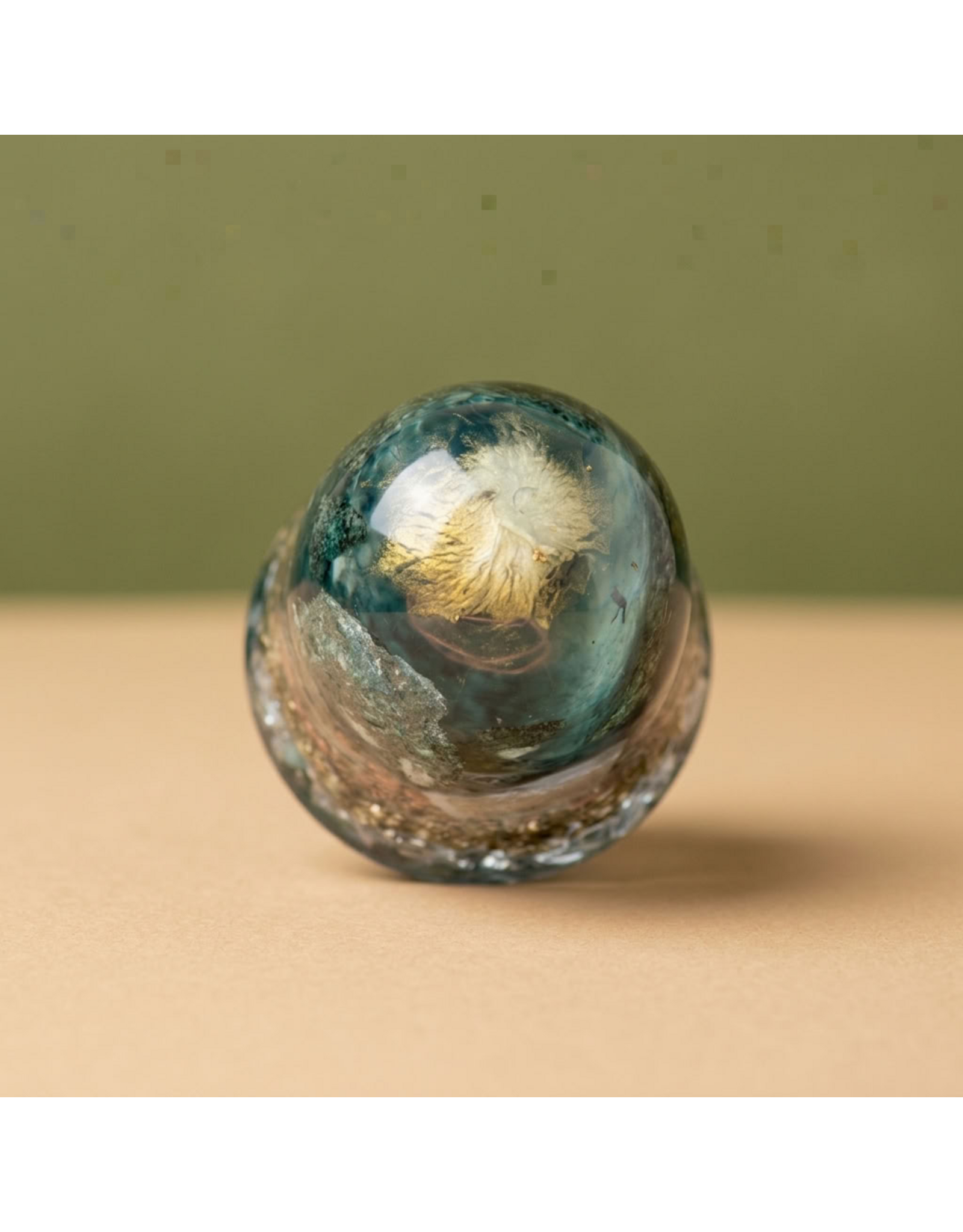 Orgonite Cone met Preseli Bluestone, Pyriet en Vuursteen