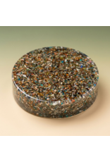 Orgonite Oplaadschijf met Mineralenmix, Lapis Lazuli, Chrysocolla, Lizardiet, Bergkristal, Mookaiet en Apatiet