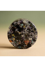 Orgonite Oplaadschijf met Mineralenmix, Lapis Lazuli, Chrysocolla, Lizardiet, Bergkristal, Mookaiet en Apatiet