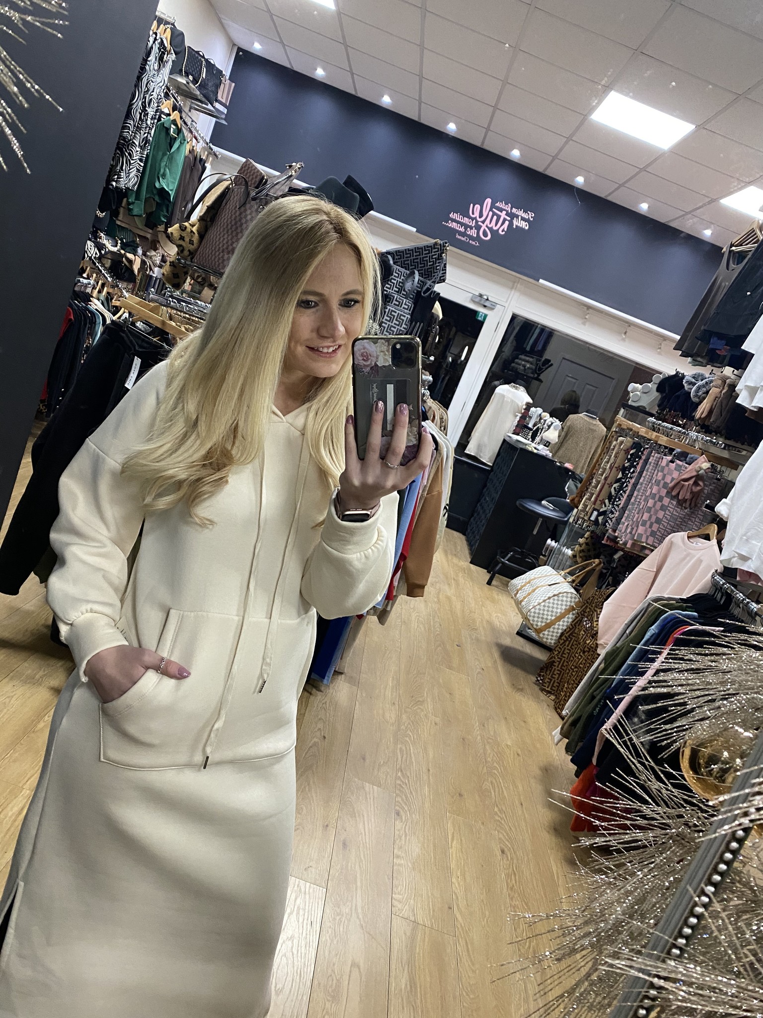 Hannah long hooded sweatshirt dress 