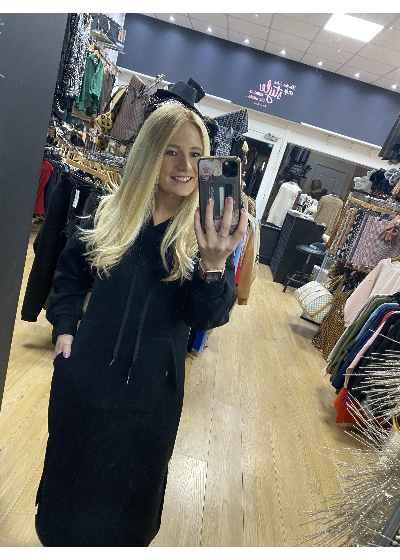 Hannah long hooded sweatshirt dress 