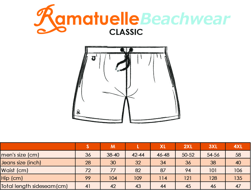 Polo Shorts Size Chart