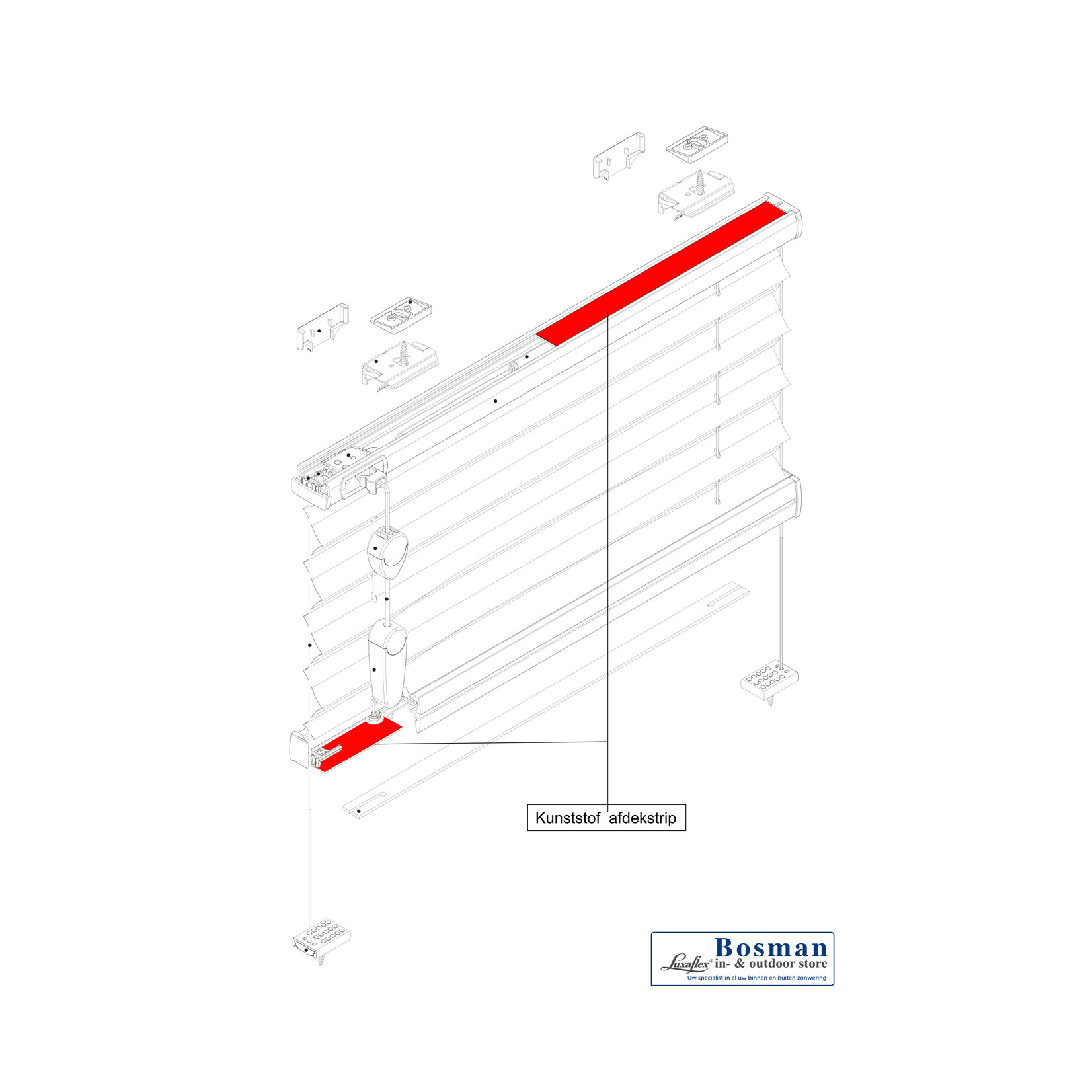 Luxaflex Luxaflex kunststof afdekstrip duette/plissé