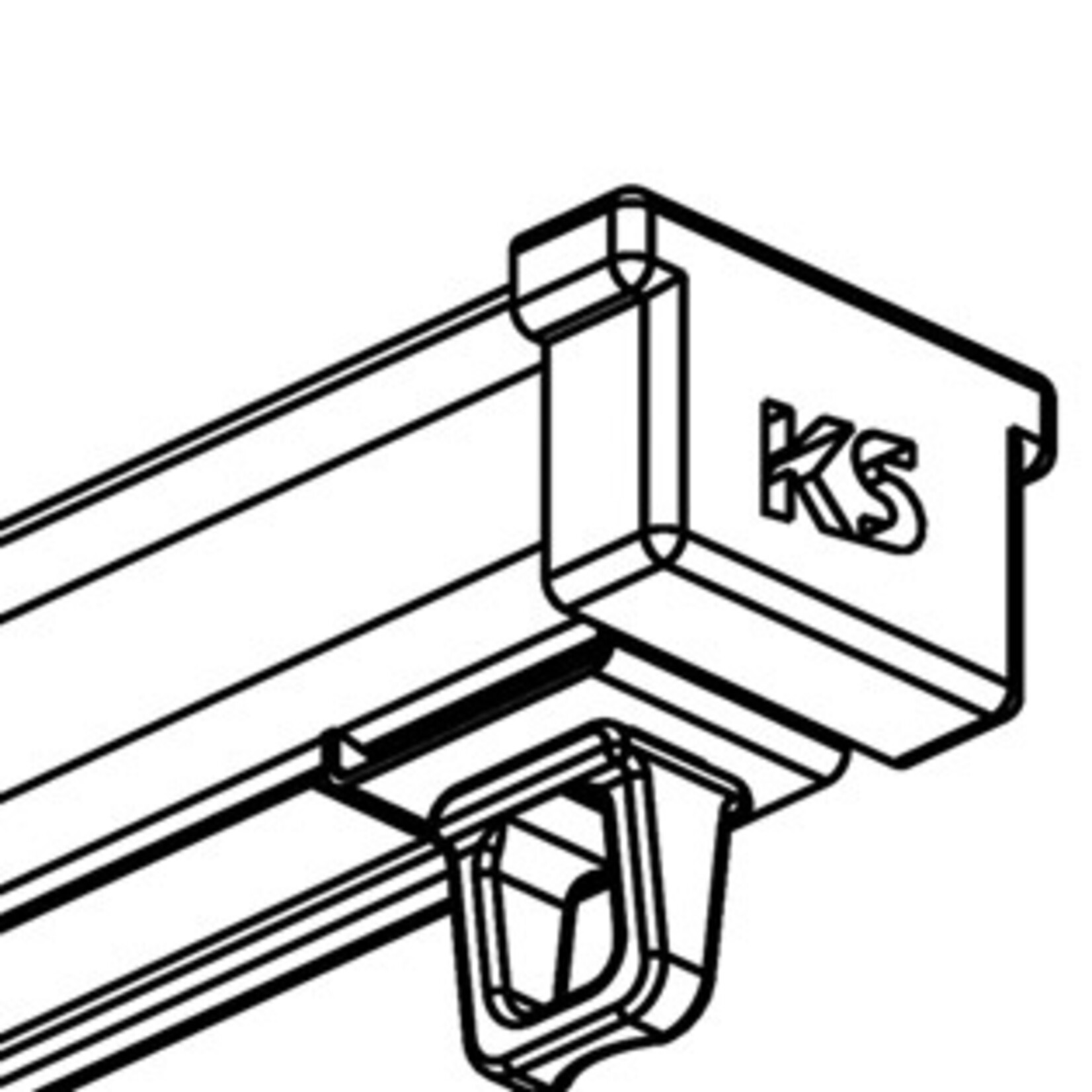 Bosman Zonwering KS rail dl draai eindstop met kap, wit
