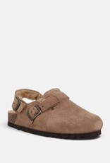 scholl Fae fur backstrap taupe