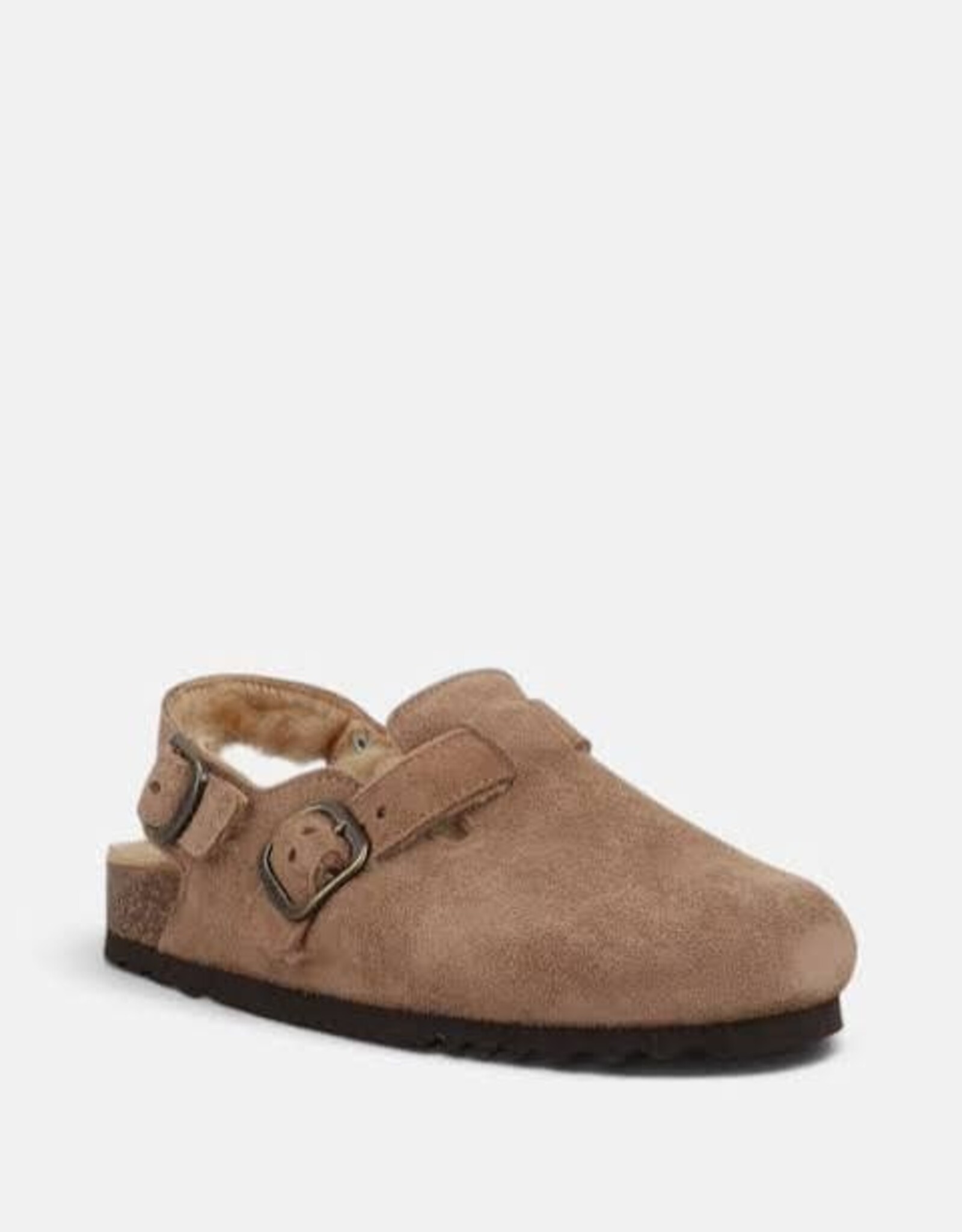 scholl Fae fur backstrap taupe