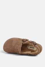 scholl Fae fur backstrap taupe
