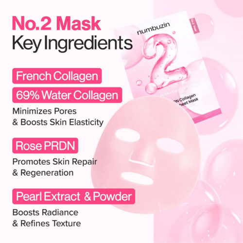 Numbuzin  No.2 Rose PDRN Collagen Plumping Sheet Mask