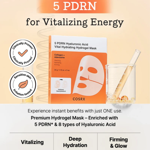 5 PDRN Hyaluronic Acid Vital Hydrating Hydrogel Mask 5 PDRN Hyaluronic Acid Vital Hydrating Hydrogel Mask