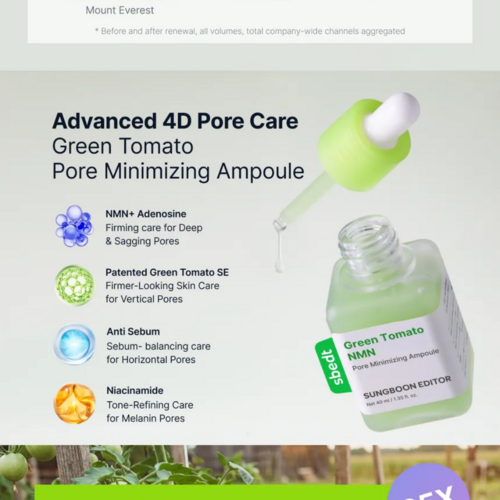 Sungboon Editor Green Tomato NMN Pore Minimizing Ampoule Sungboon Editor Green Tomato NMN Pore Minimizing Ampoule