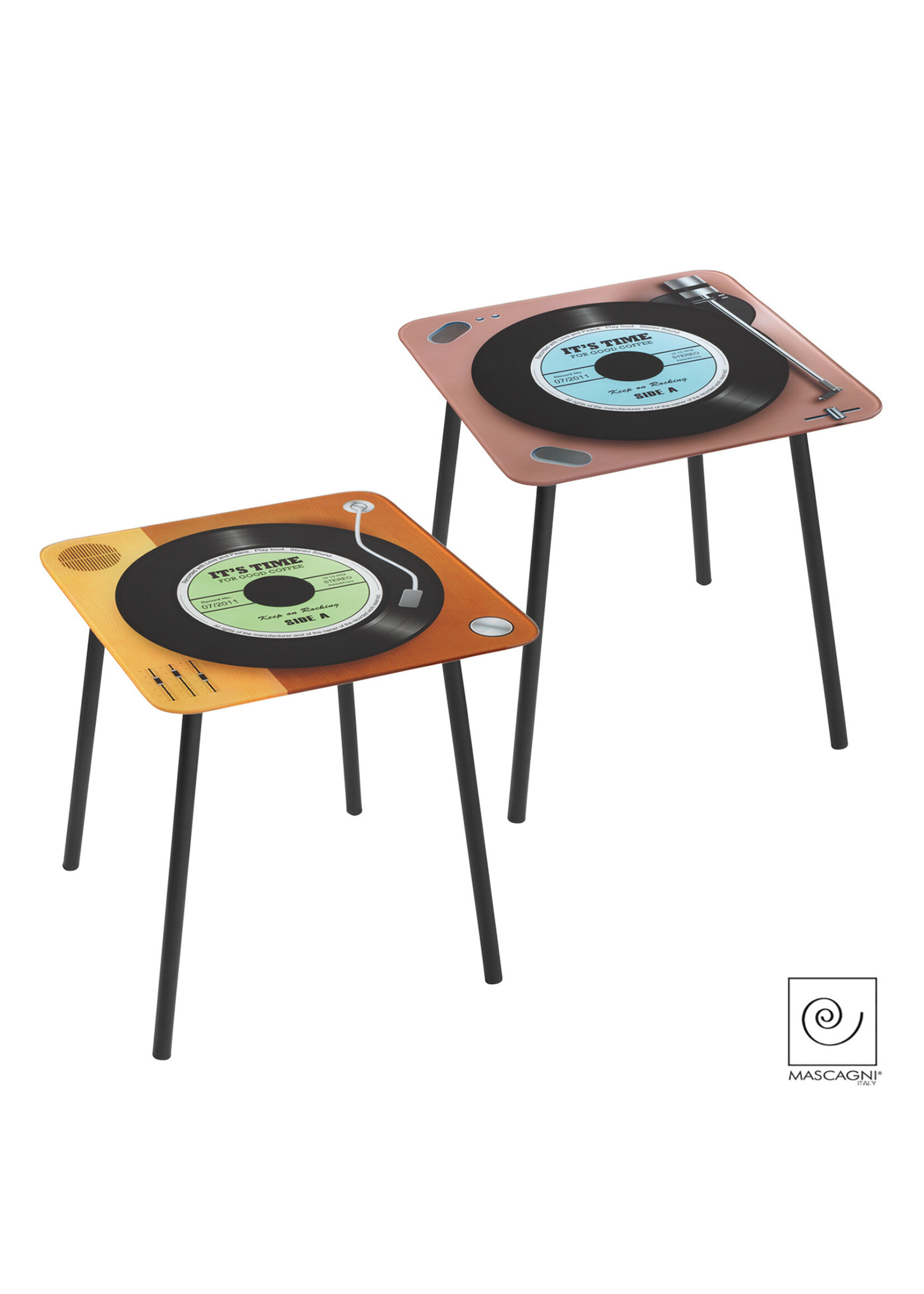 Art Mascagni A1046 2 ASSORTED SMALL GLASS TABLES