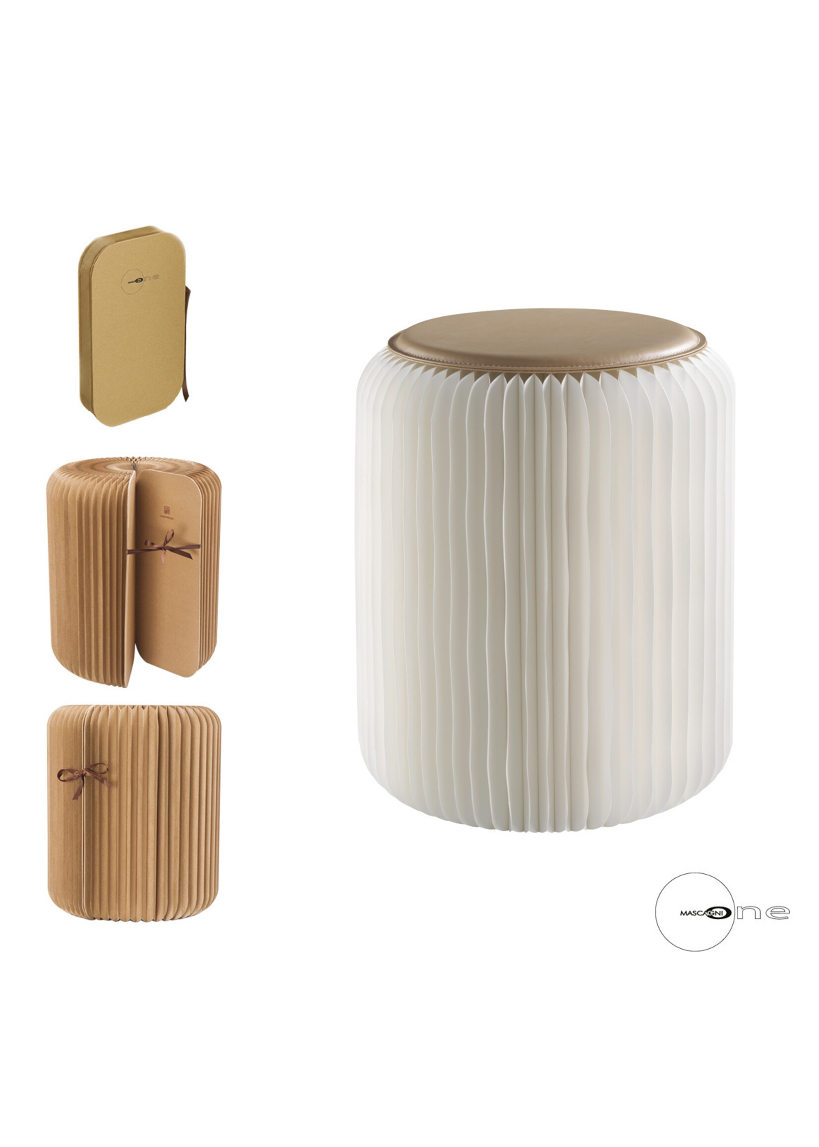 Art Mascagni O1356 PAPER STOOL WITH TOP - COL. HAVANA
