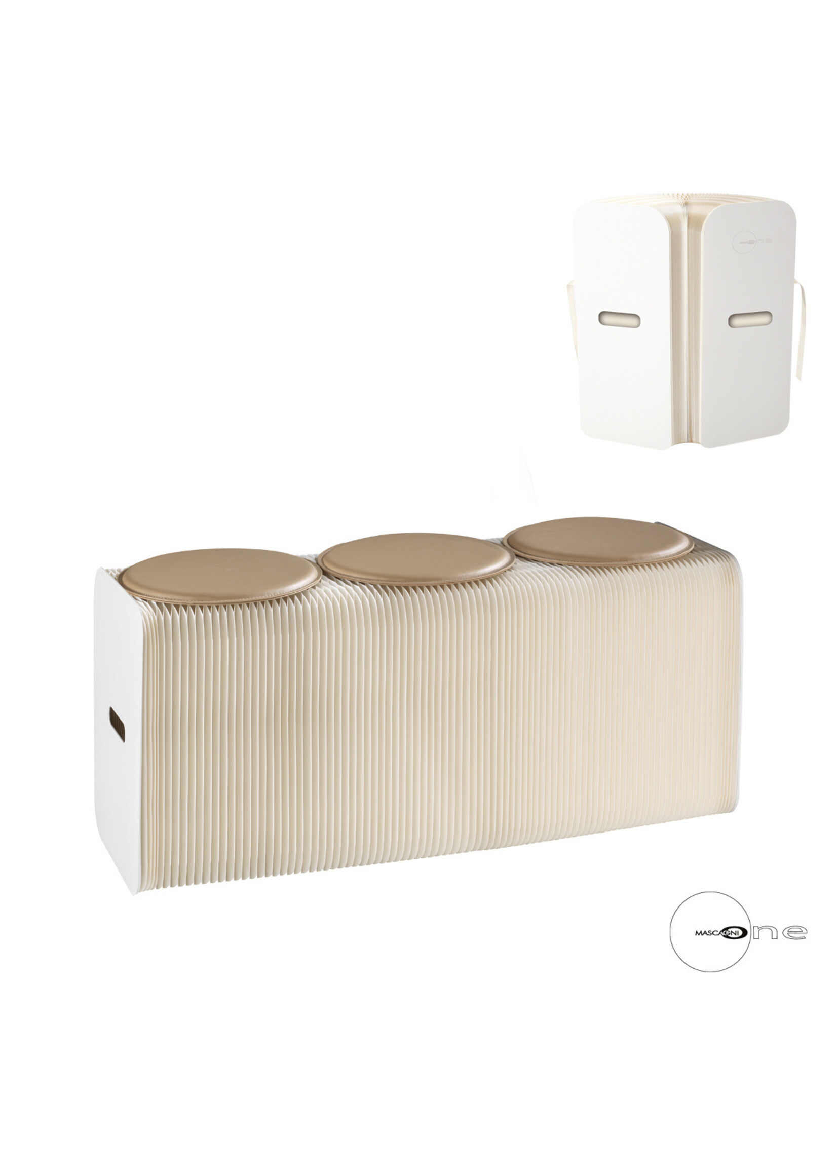 Art Mascagni O1356 PAPER STOOL WITH TOP COL. WHITE