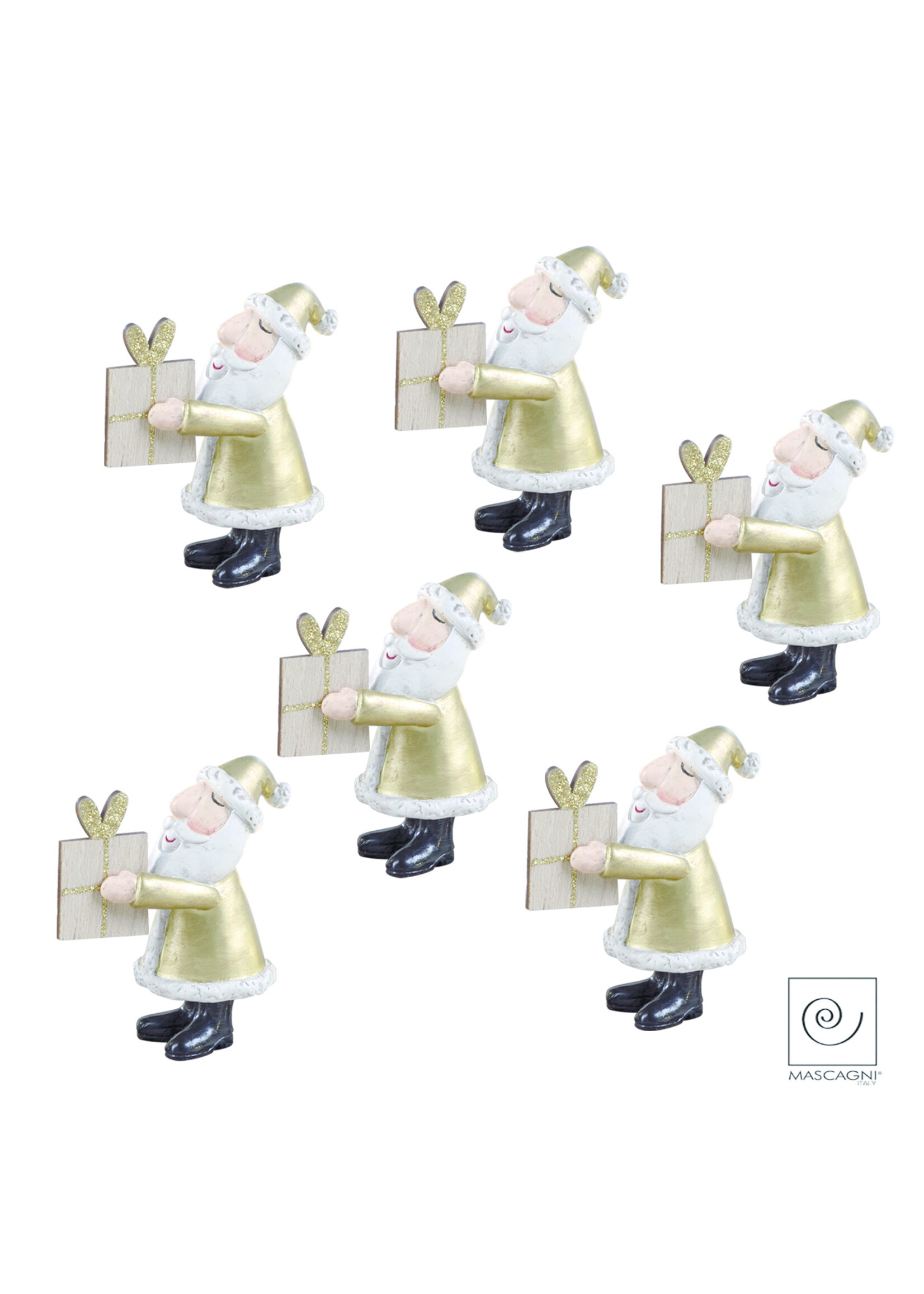 Art Mascagni SET 6 SANTA CLAUS CM.7,5