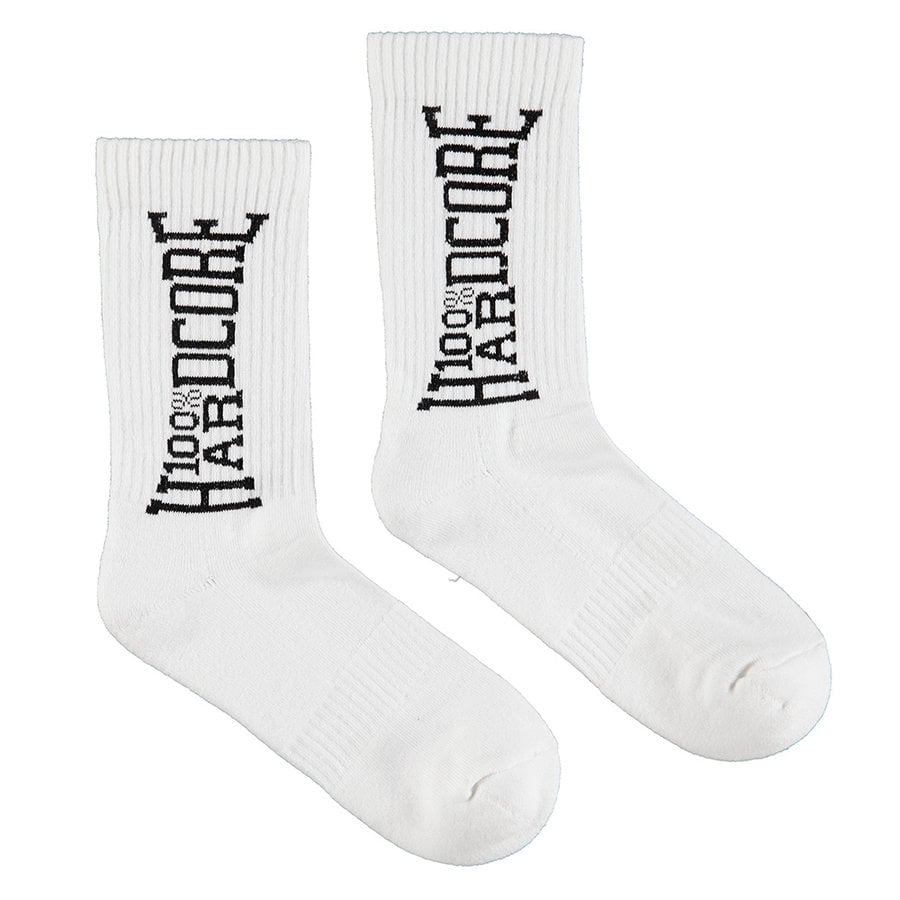 100% Hardcore Socks White